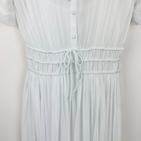 J. Crew Elena Shirtdress Chiffon White Midi A Line Minimalist Sheer US 0 NWT - Picture 8 of 15
